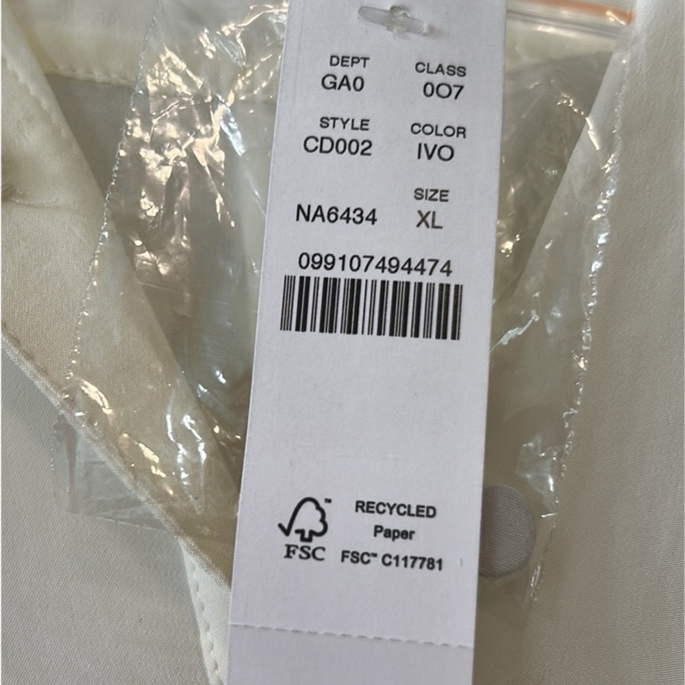 J. Crew Cream Tie-Neck Button-Front Blouse NWT - Picture 3 of 3